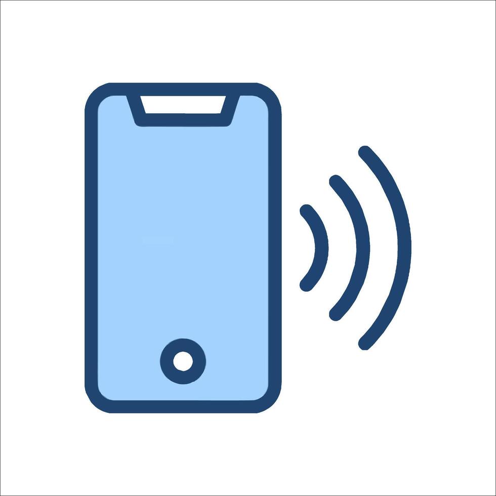A phone with a sound wave icon vector