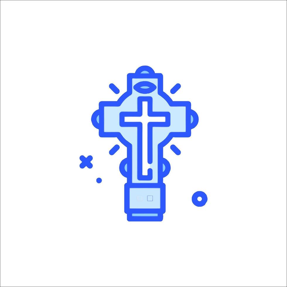A cross icon with a cross on it vector