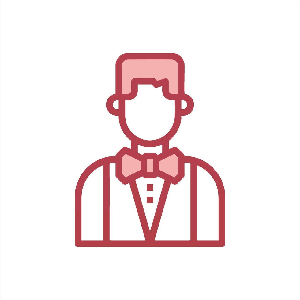 A man in a suit and bow tie icon vector