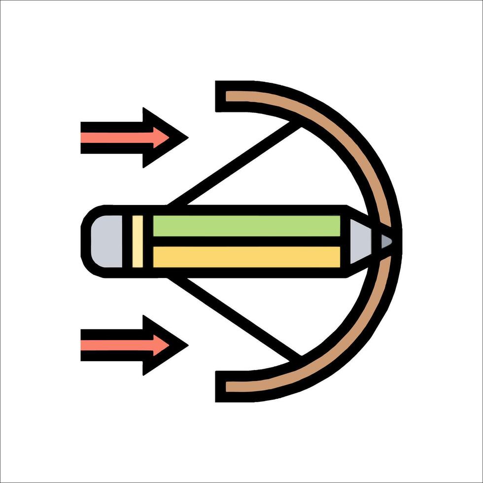 A pencil and arrow icon with arrows pointing in different directions vector