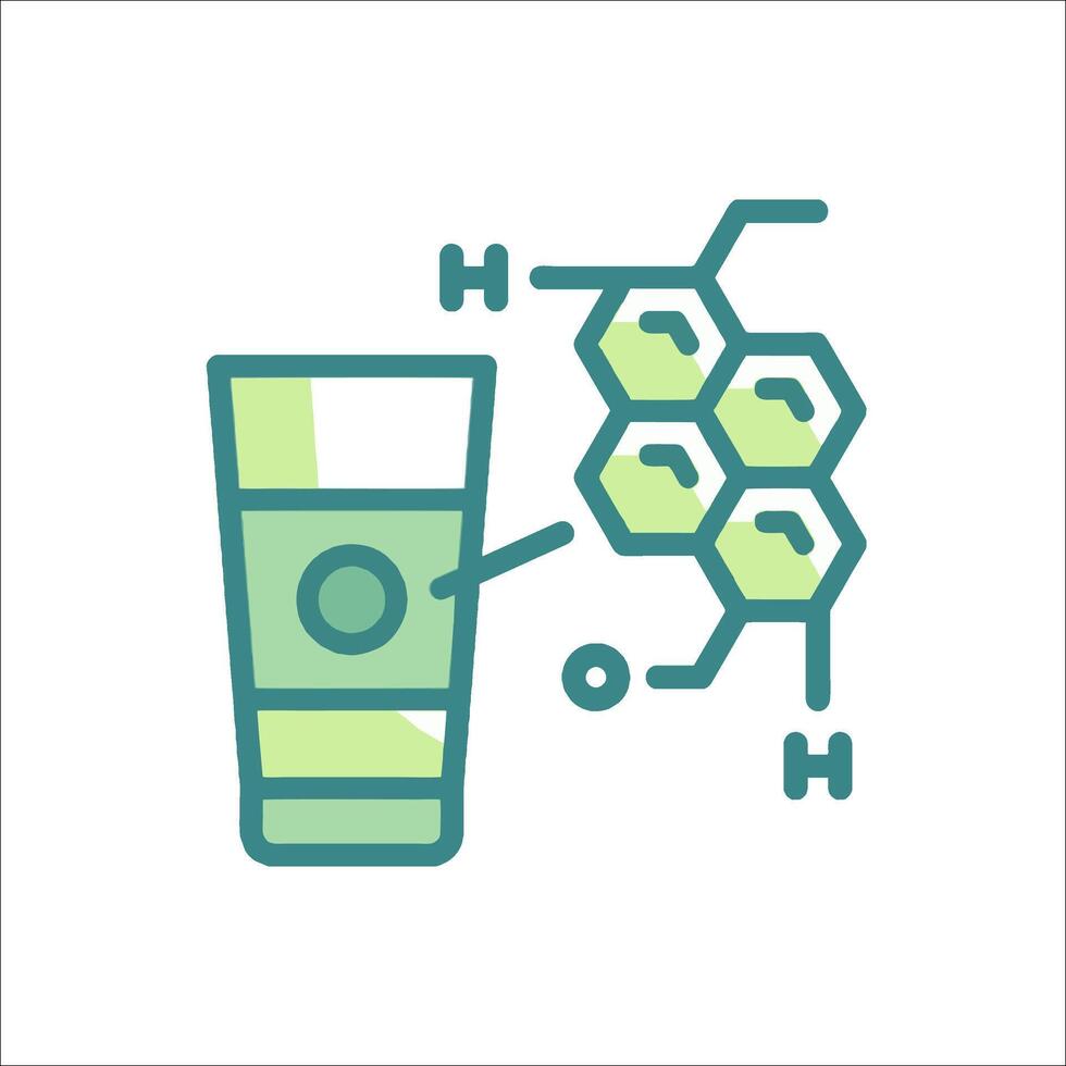 A glass of water with a molecule on it vector