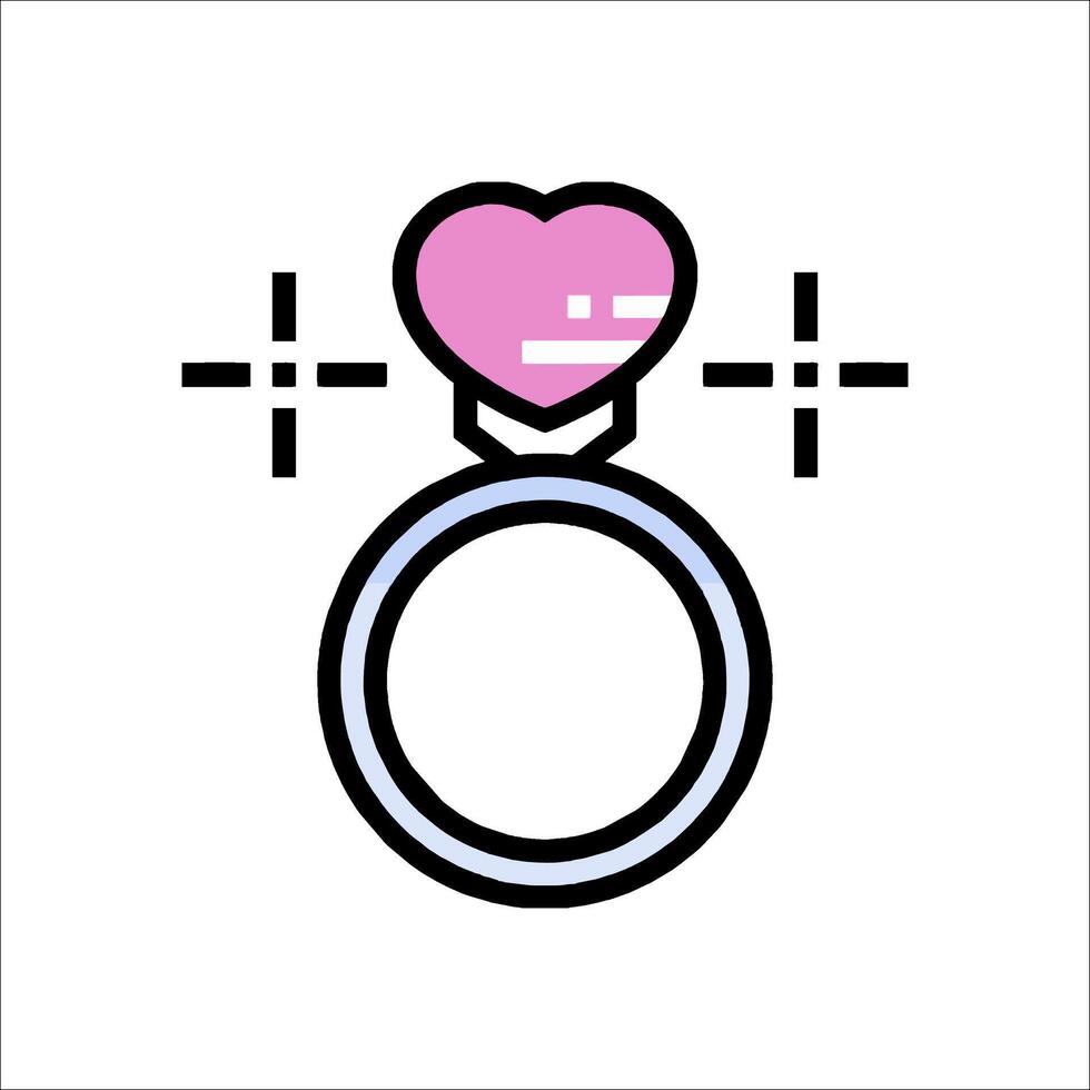 An icon of a ring with a heart on it vector