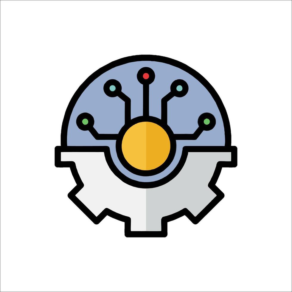 un engranaje rueda con un computadora en eso vector