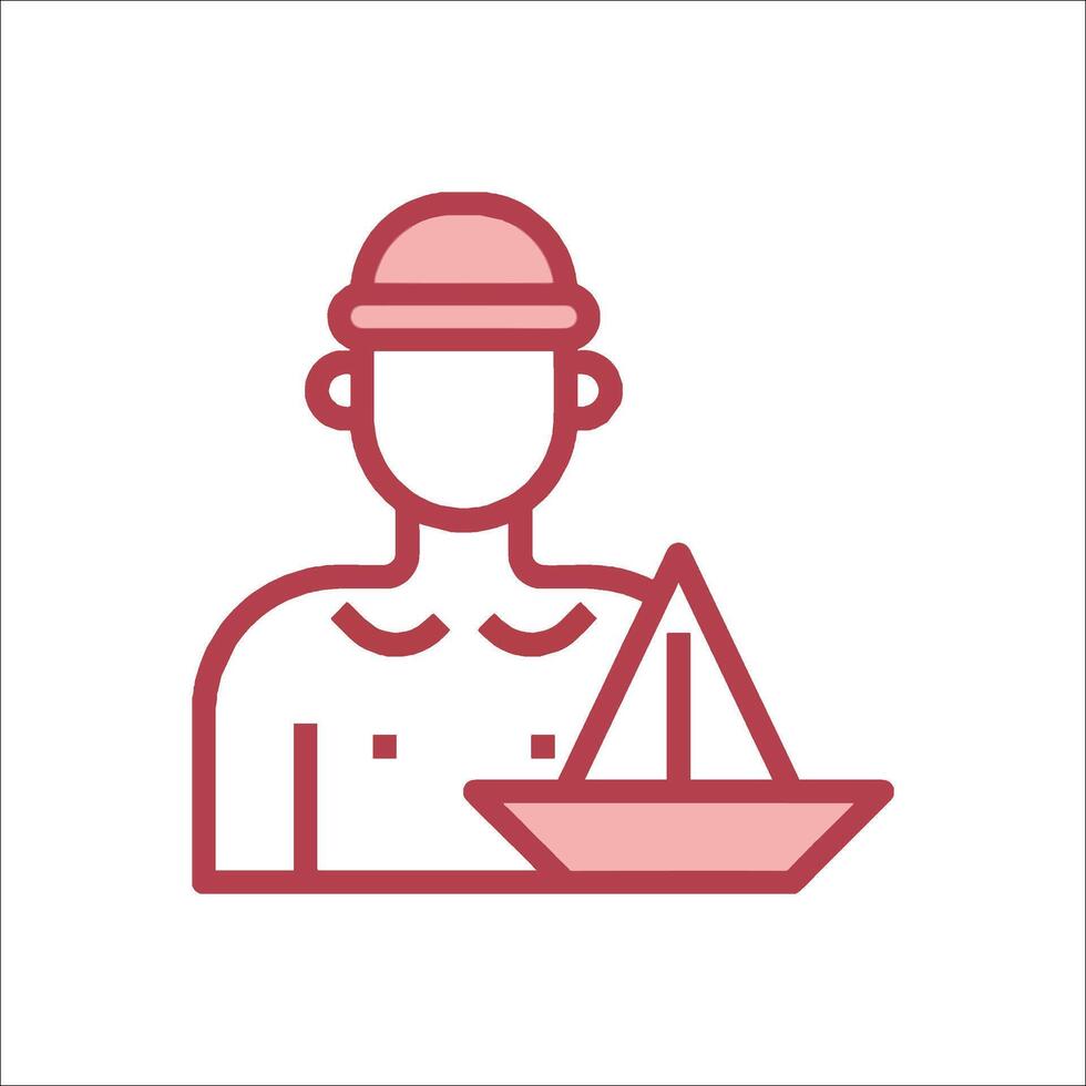 A man with a boat icon vector
