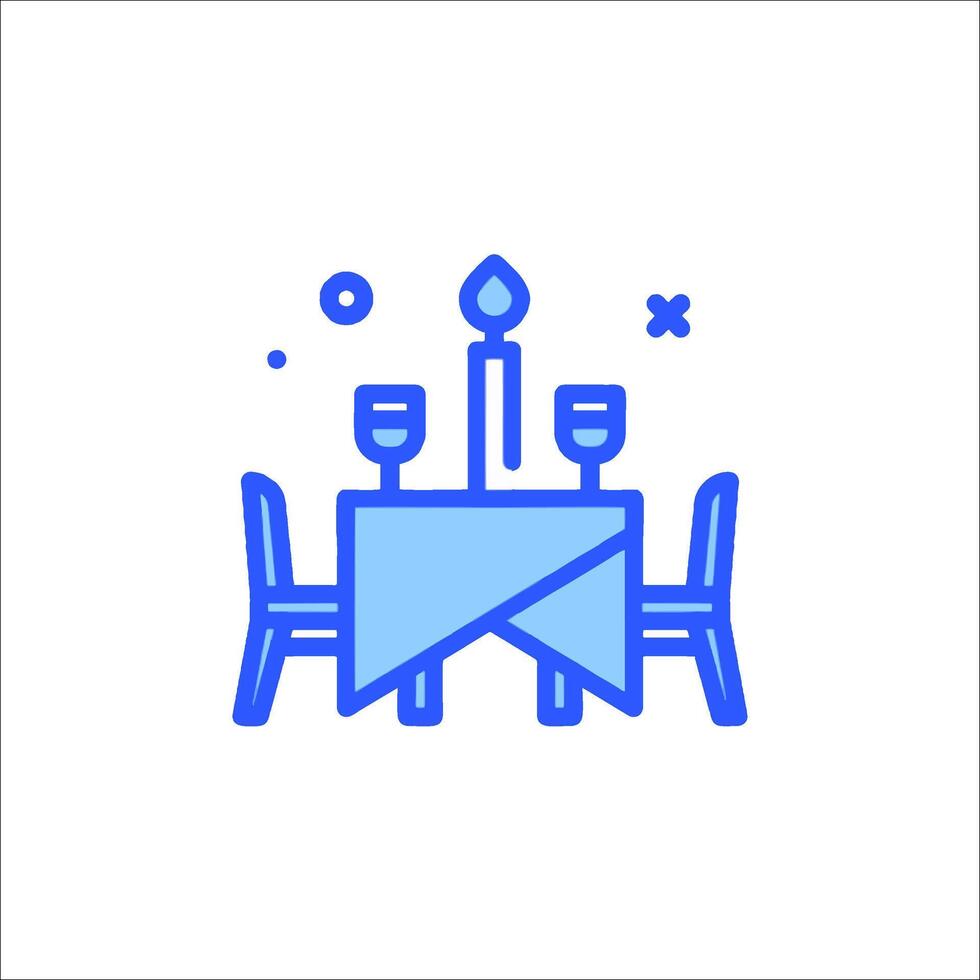 A restaurant table with chairs and a candle vector