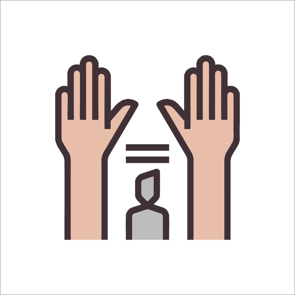 Two hands reaching up to a person vector