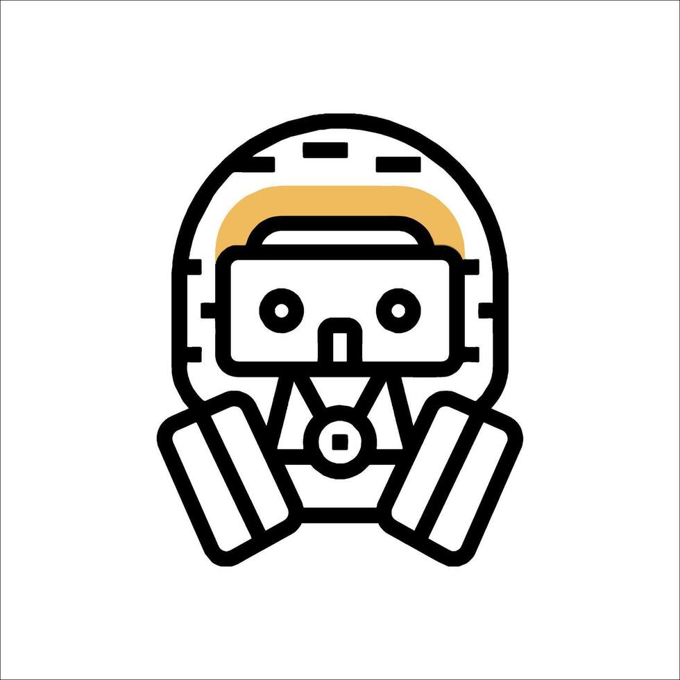 A robot in a gas mask icon vector