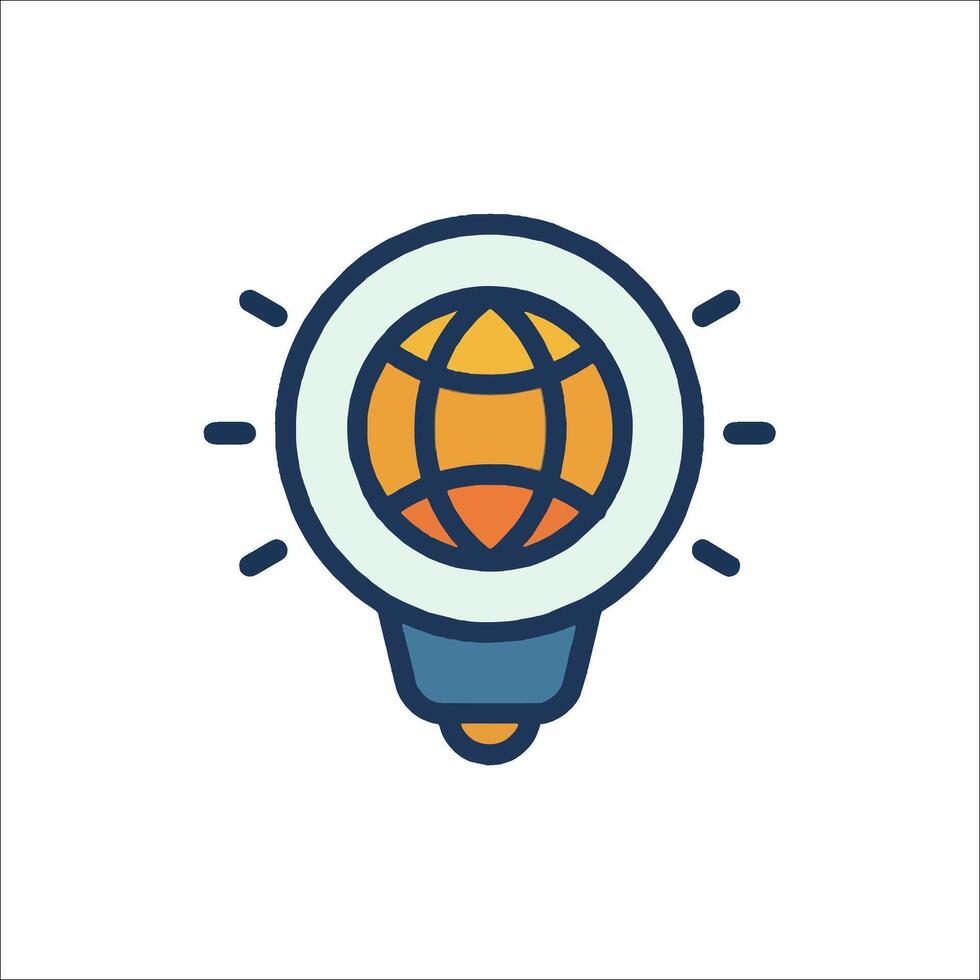 Light bulb globe icon illustration vector