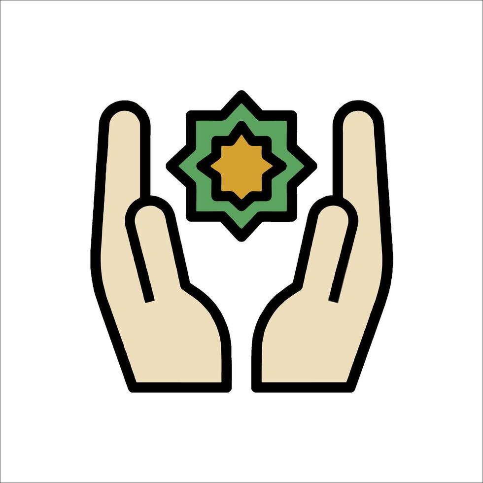 Islamic symbol in hands with a star vector