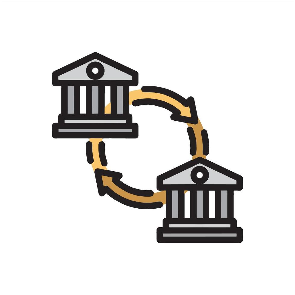 Bank building icon illustration vector