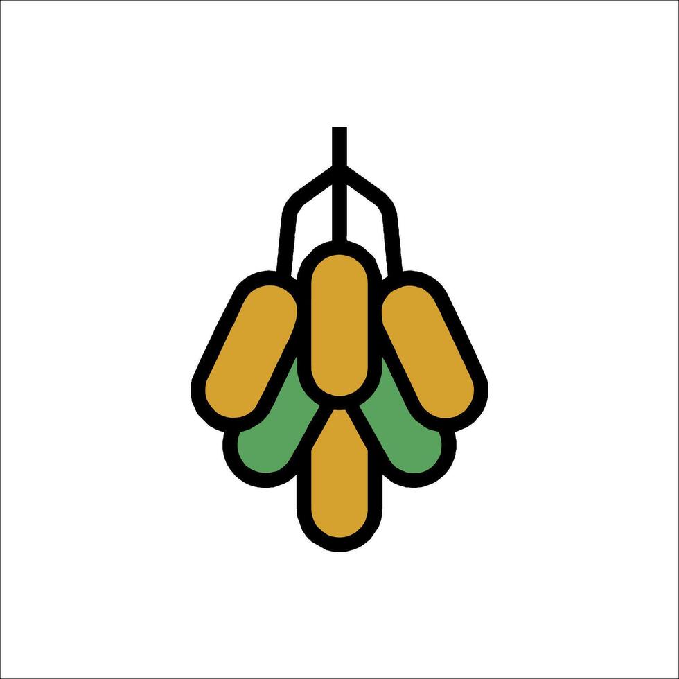 A green and yellow flower icon vector