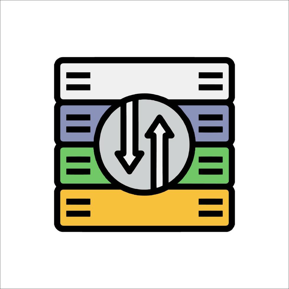 A stack of books with an arrow pointing up vector