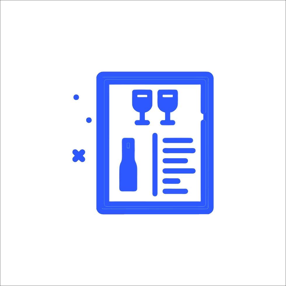 A tablet with a bottle of wine and a glass vector