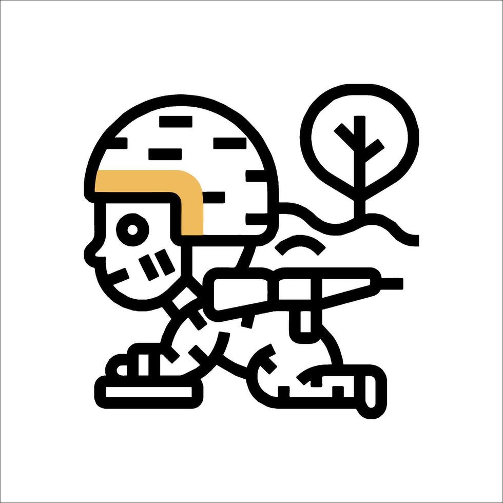 A cartoon character in a helmet and helmet vector