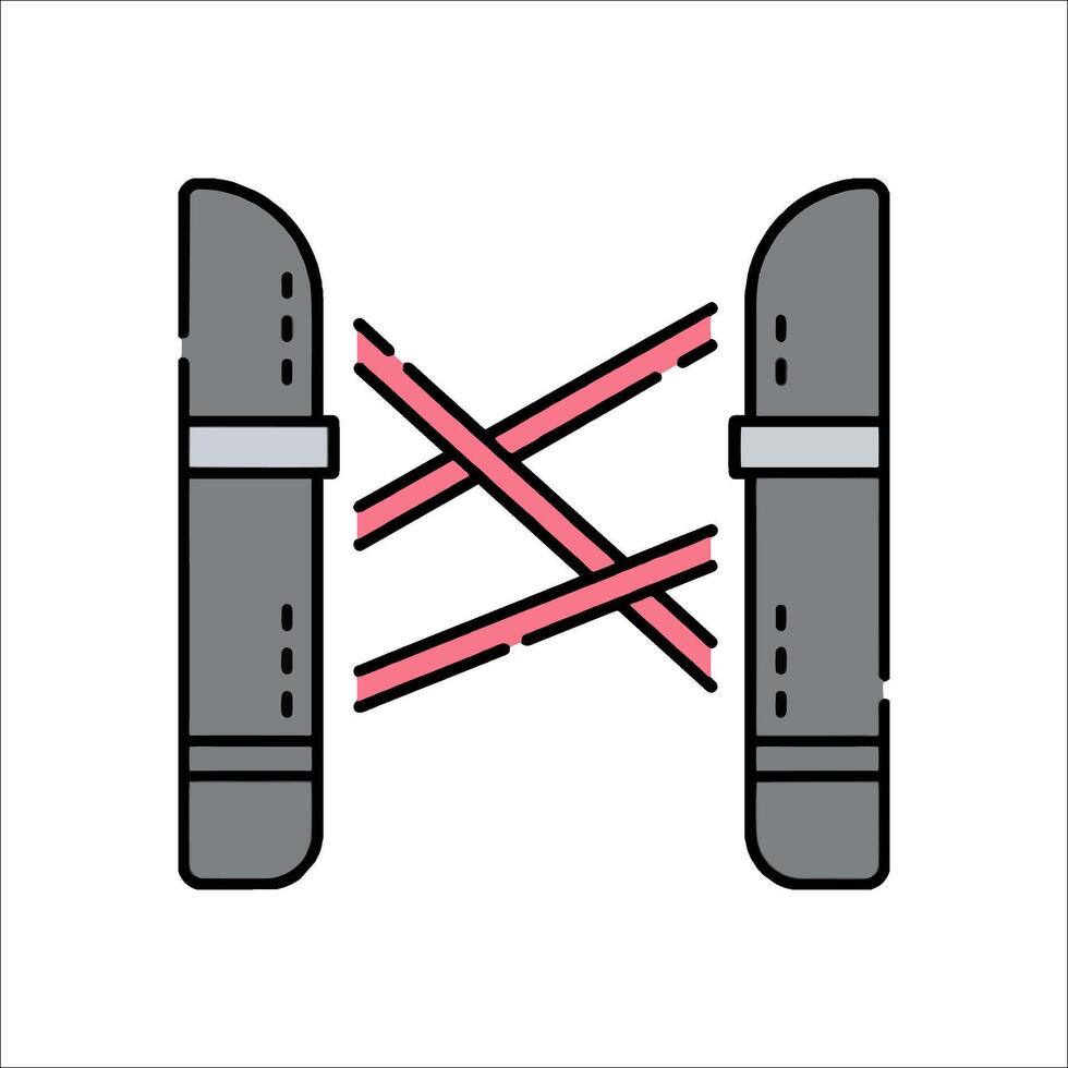 Two pairs of scissors with crossed lines vector