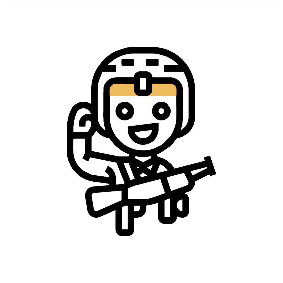A cartoon character holding a gun and pointing vector