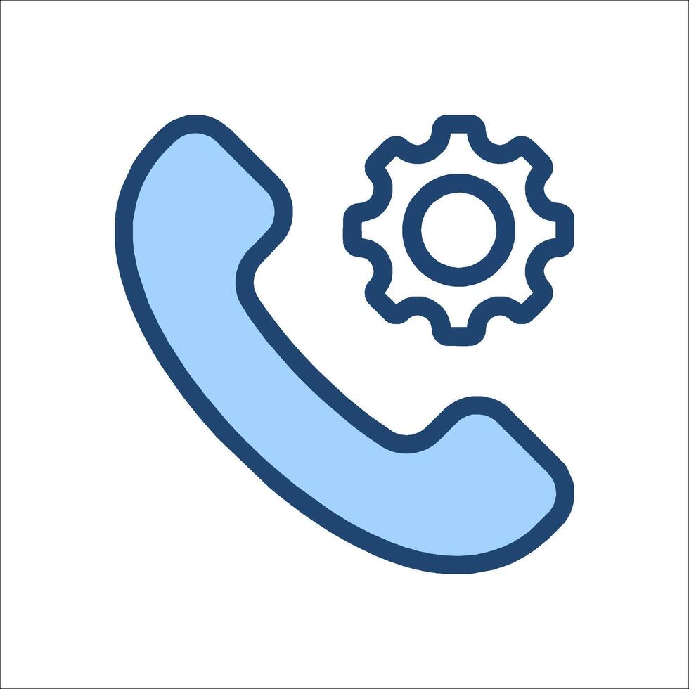 A phone with a gear and a cogwheel icon vector