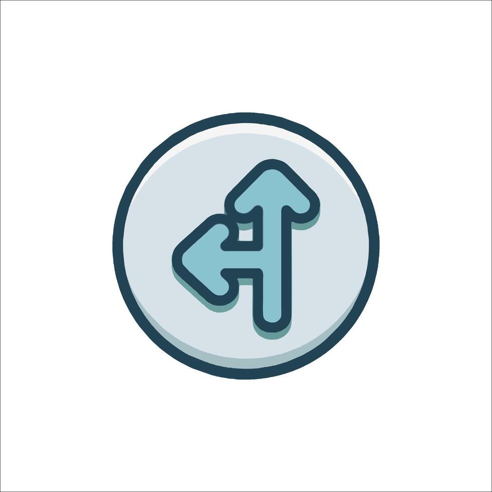 A blue arrow pointing to the left and right vector