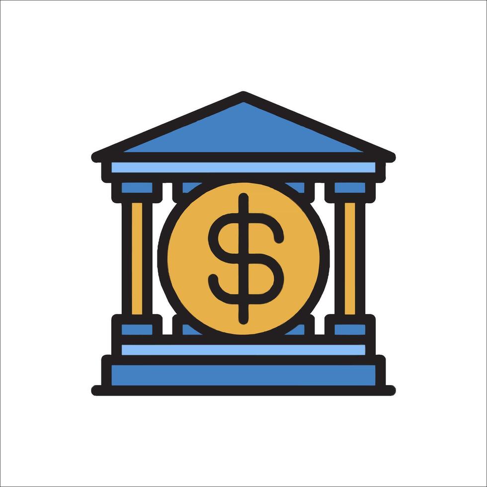 A bank with a dollar sign on top vector