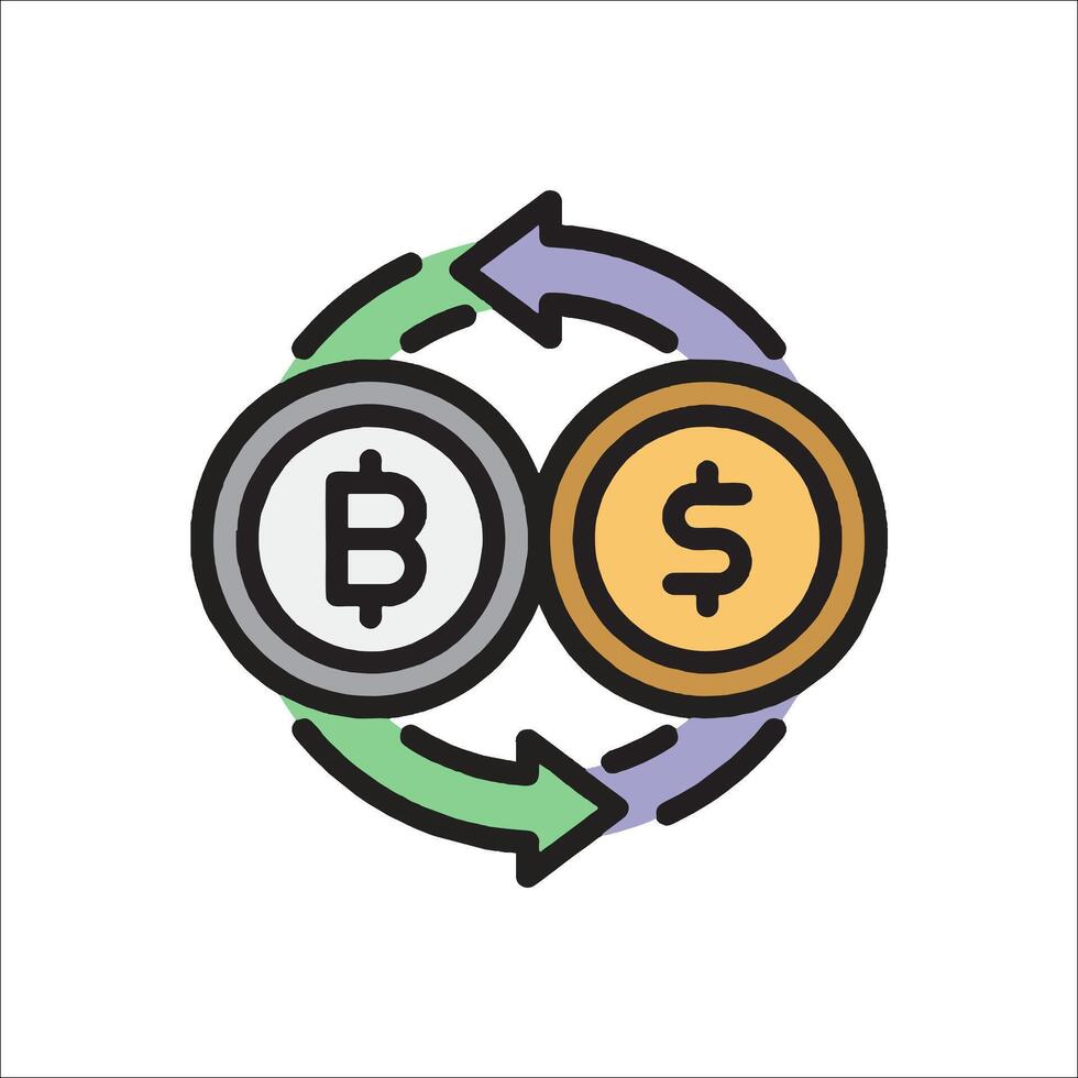 Bitcoin exchange icon, bitcoin exchange, bitcoin exchange illustration vector