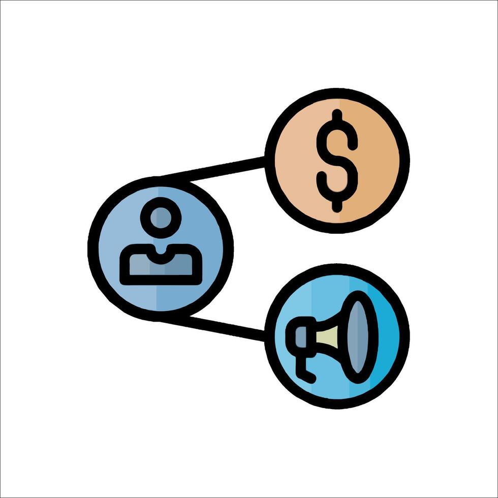 A line drawing of a person and a dollar sign vector