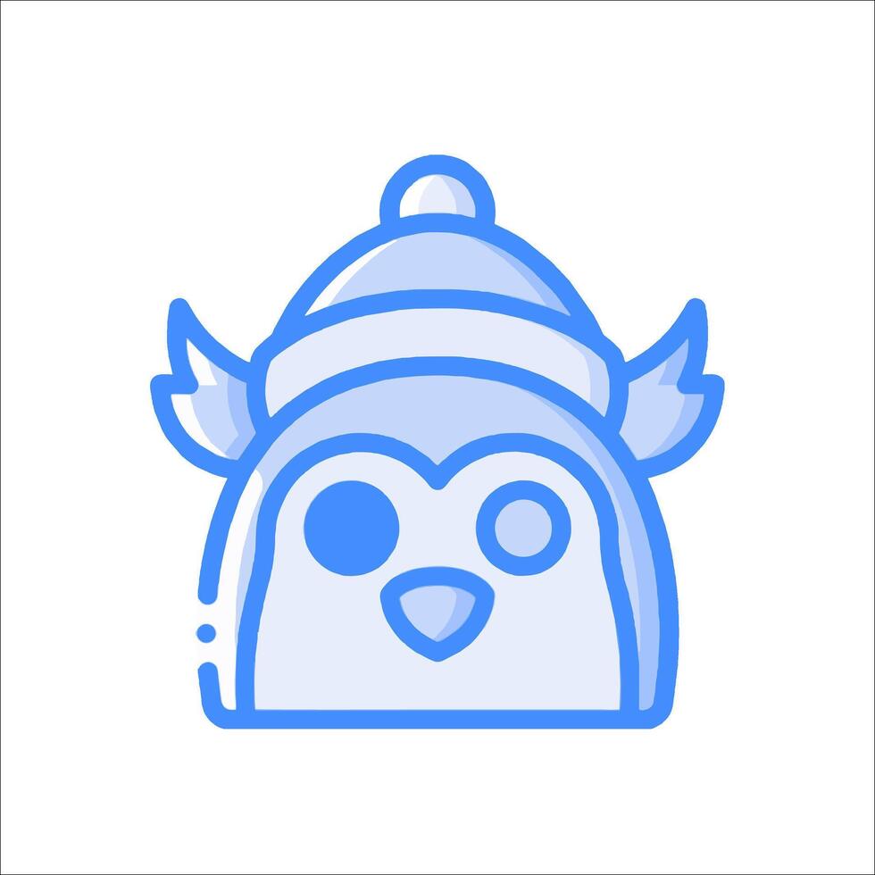 A penguin wearing a hat and a blue background vector
