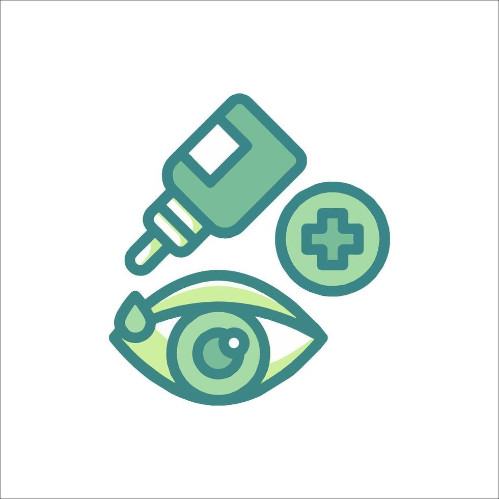 An eye with a syringe and a cross vector