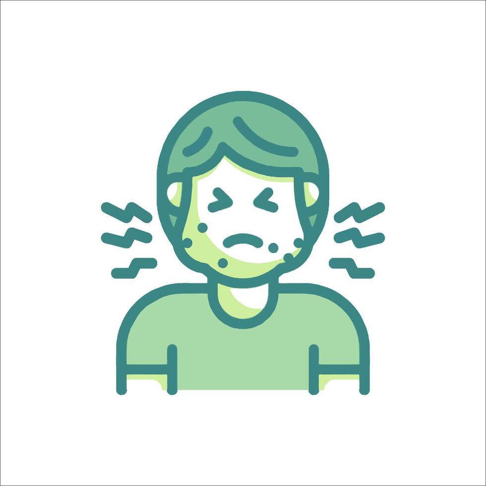 A man with a rash on his face vector