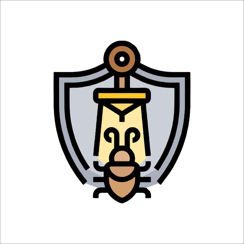 A shield with a sword on it vector