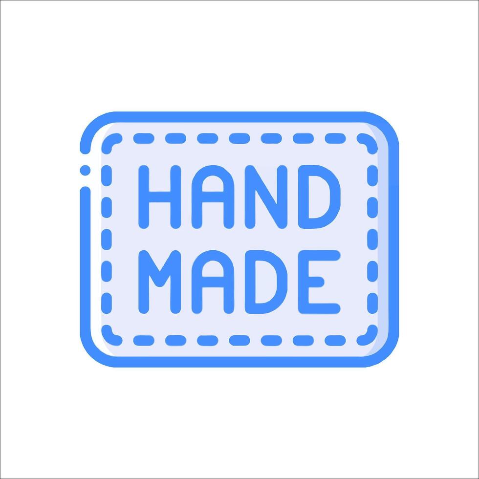 Handmade sign with blue and white lettering vector