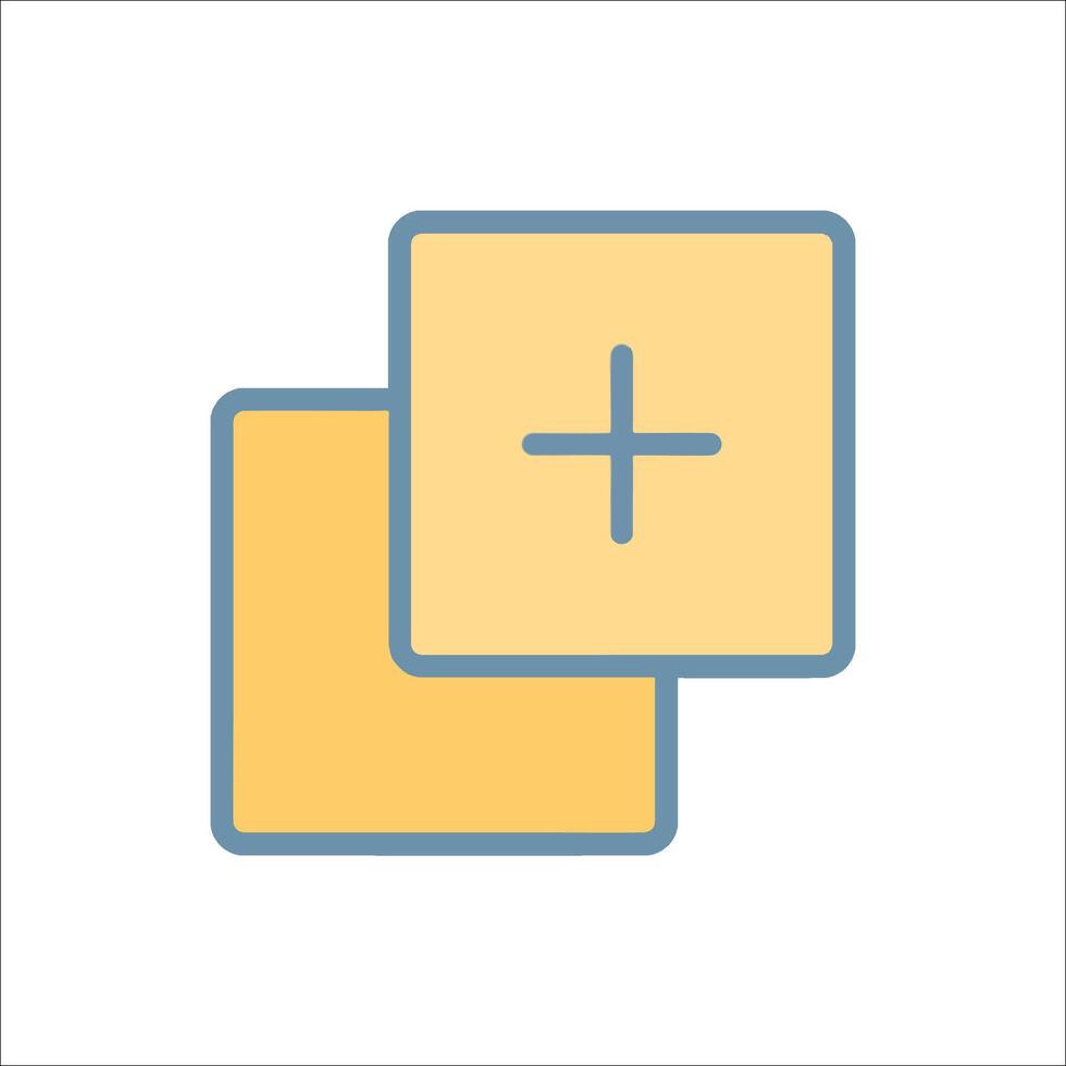 A square with a plus sign on it vector