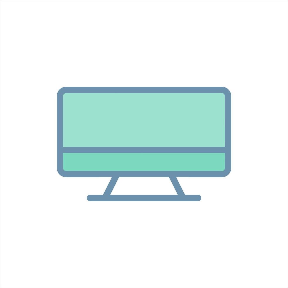A computer monitor icon on a white background vector