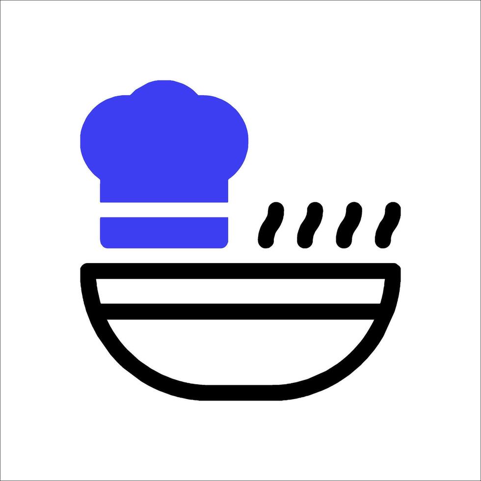 A chef hat is on top of a bowl of food vector
