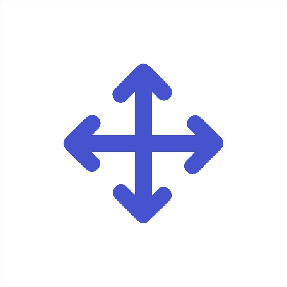 A blue arrow pointing to the left and right vector