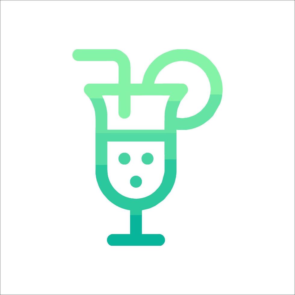 A drink with a lemon slice in it vector