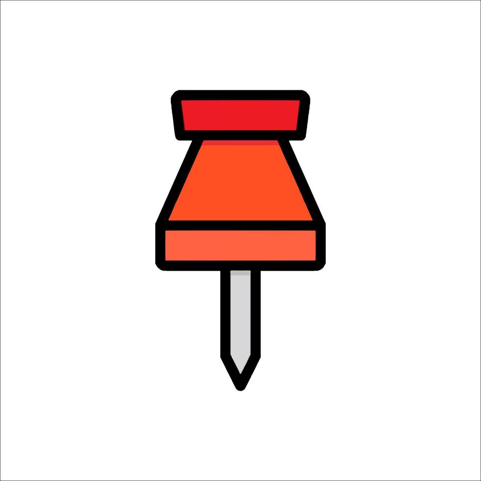 A red push pin icon on a white background vector