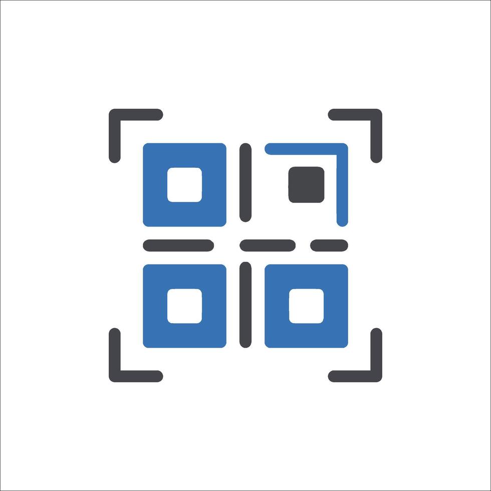 A qr code icon on a white background vector