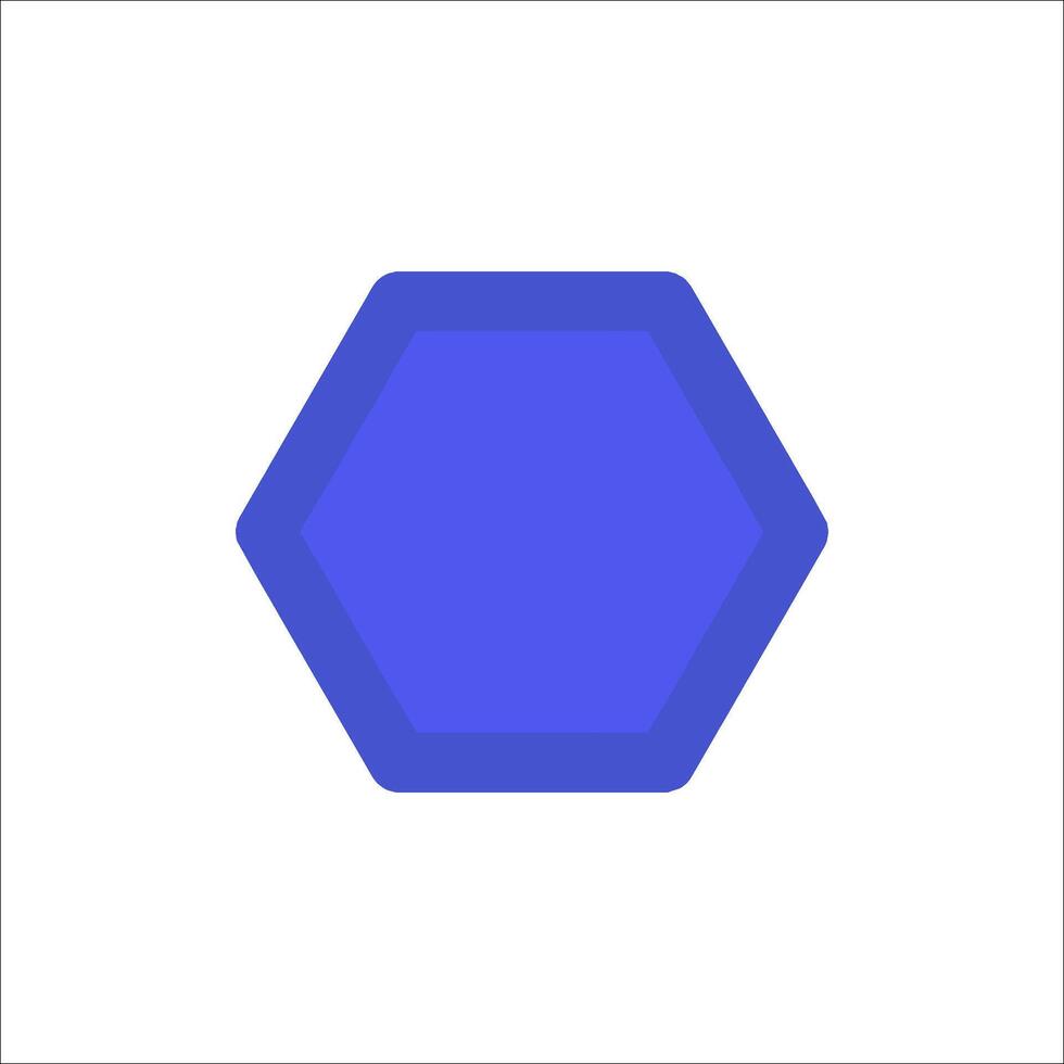 A blue hexagon with a white background vector