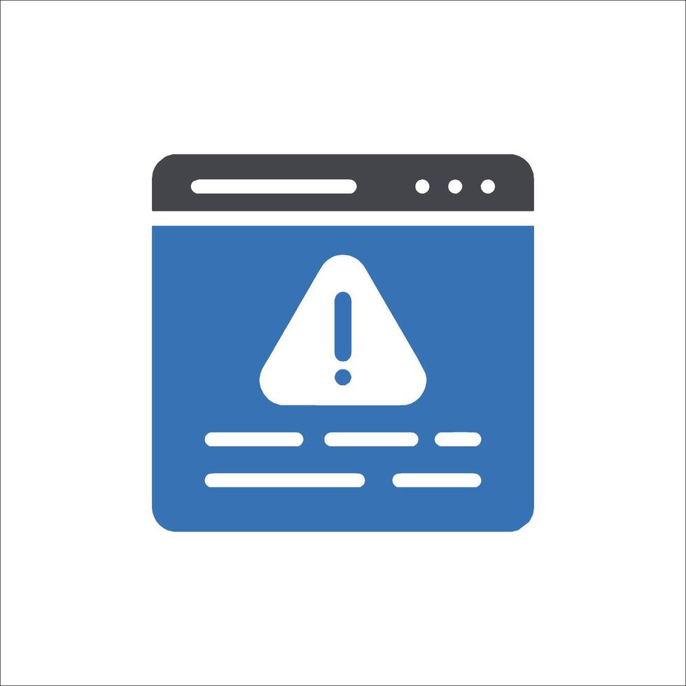 A warning icon on a computer screen vector