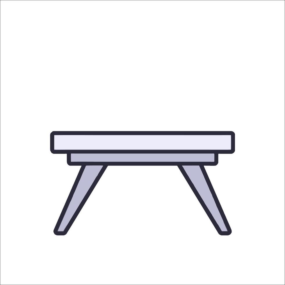 A table with a white background vector