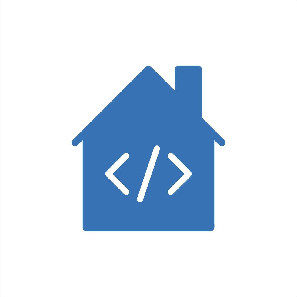 A house with a code symbol vector