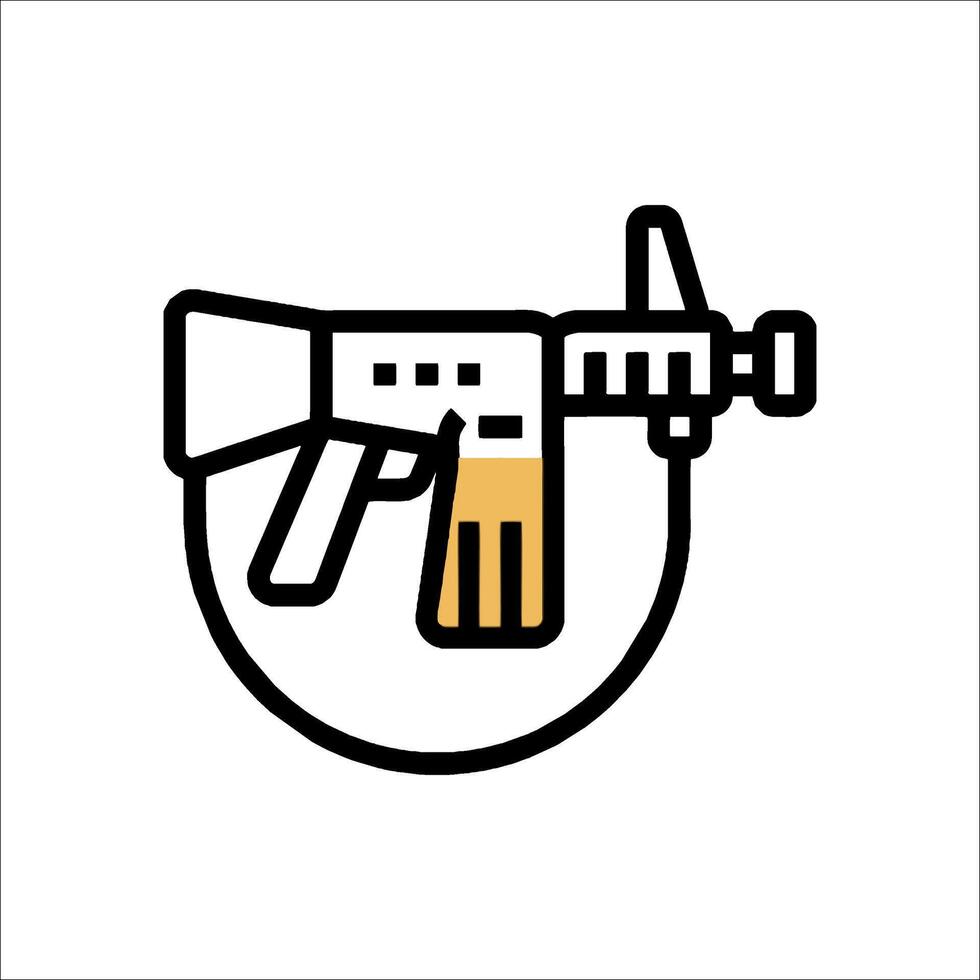 A gun icon with a beer in it vector