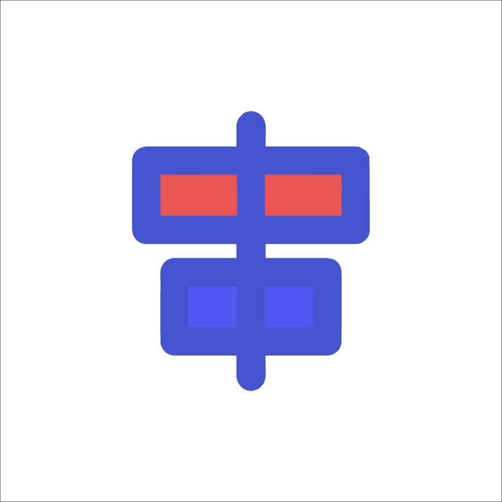 A blue and red cross on a white background vector