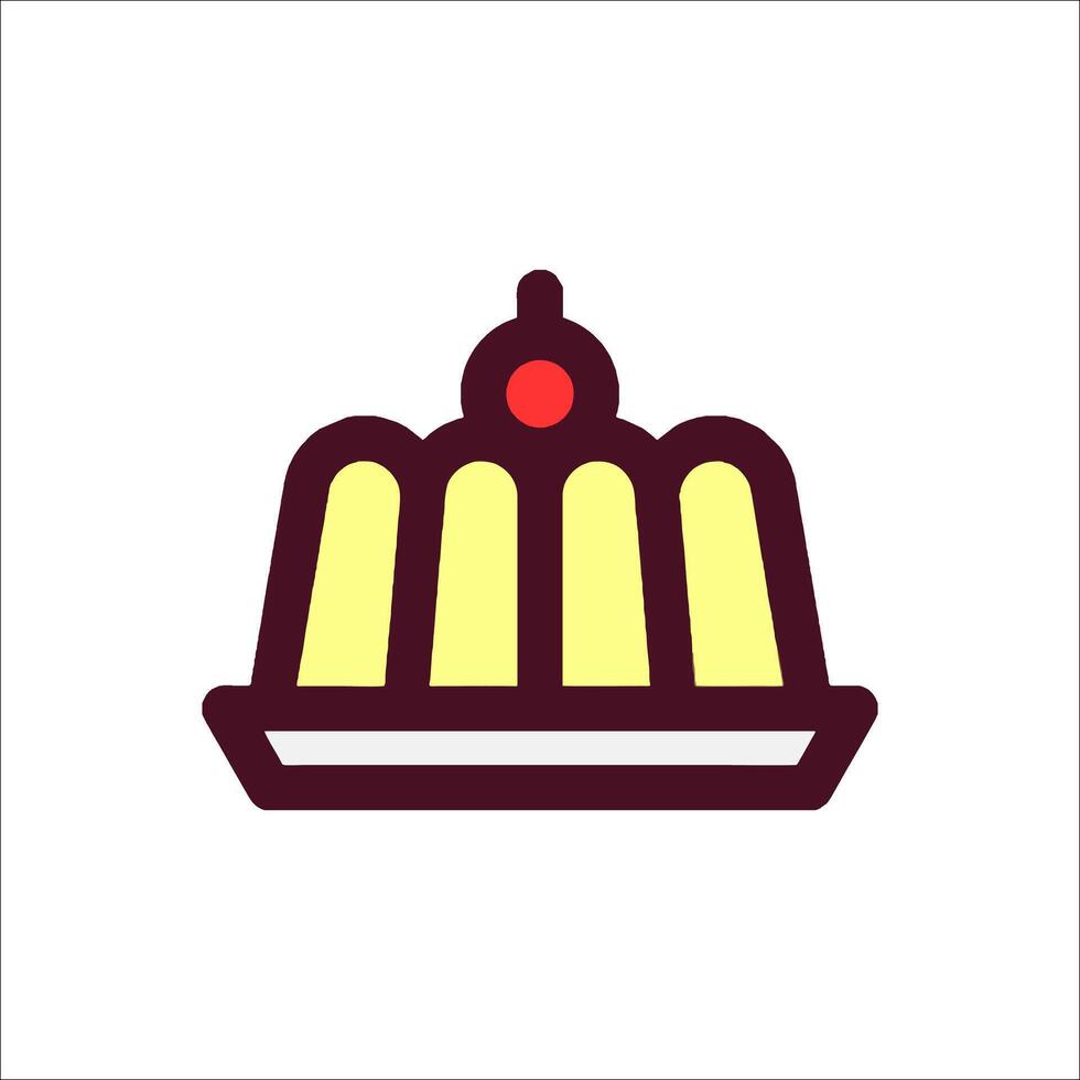 A dessert icon with a cake on top vector