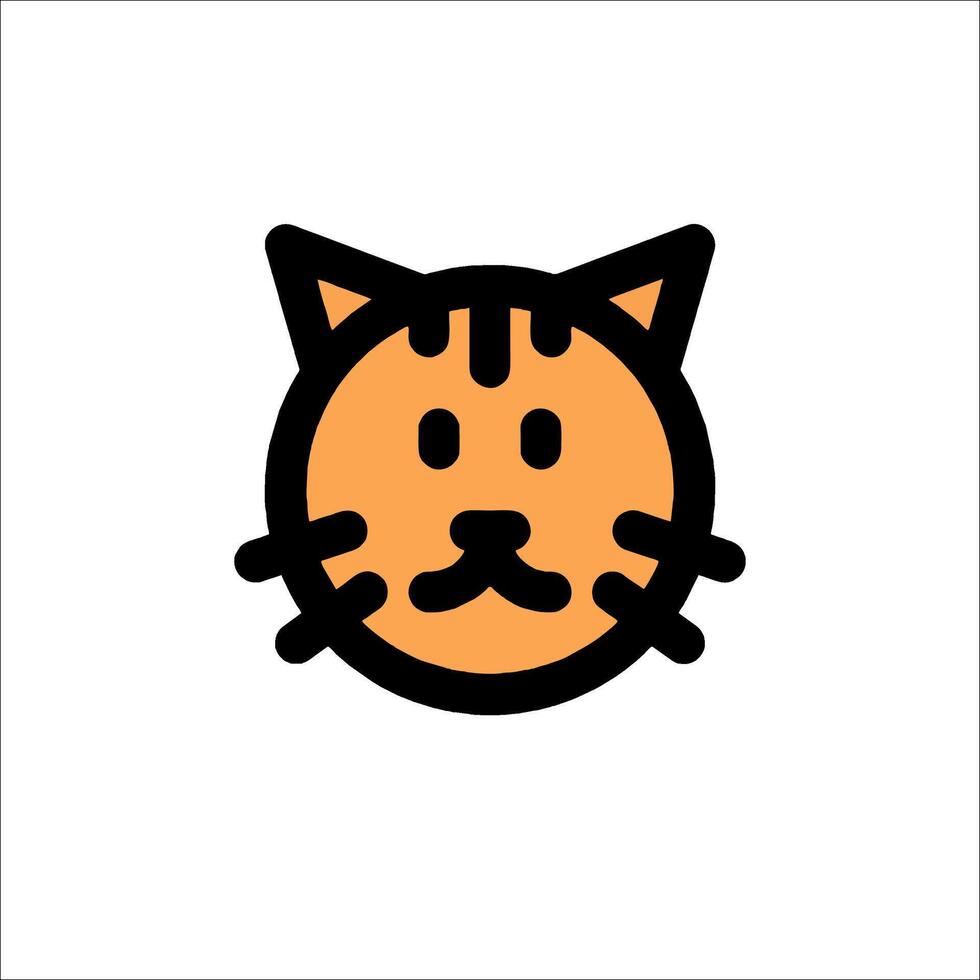 A cat icon with a black nose and orange eyes vector
