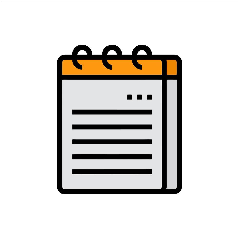 A notebook with a pen on top of it vector