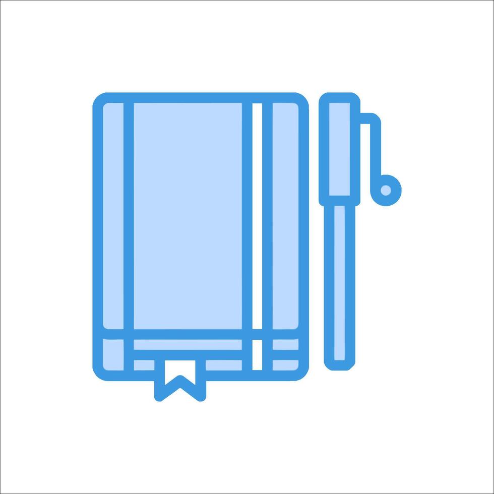 A notebook and pen icon on a white background vector