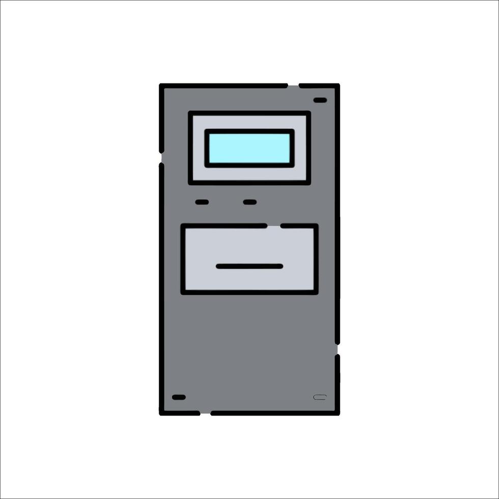 A computer with a monitor and keyboard on it vector