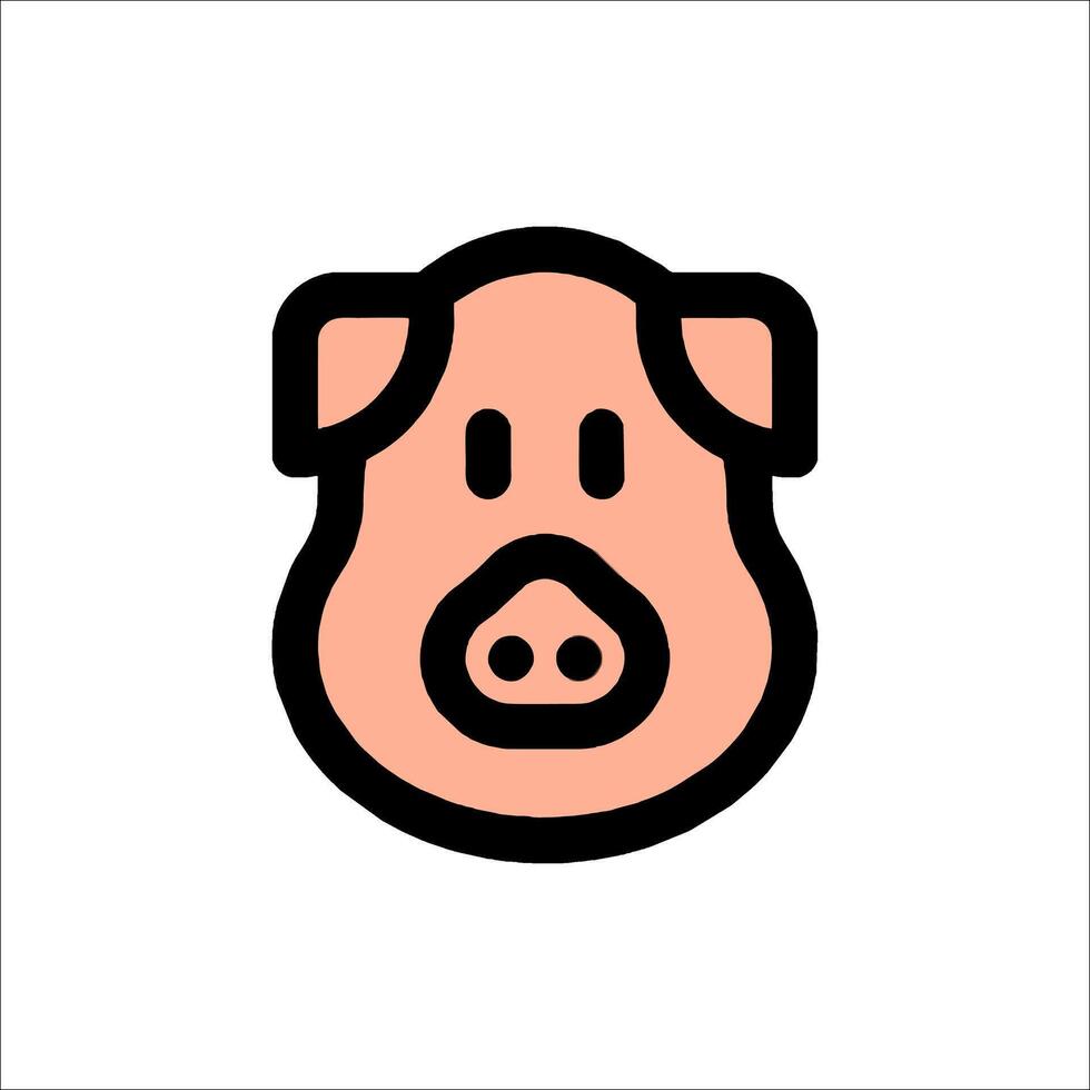 A pig head icon on a white background vector