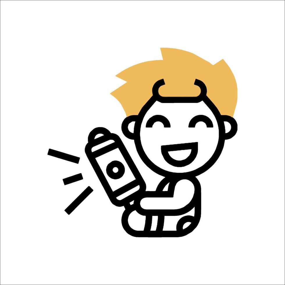 A cartoon boy holding a bottle of water vector